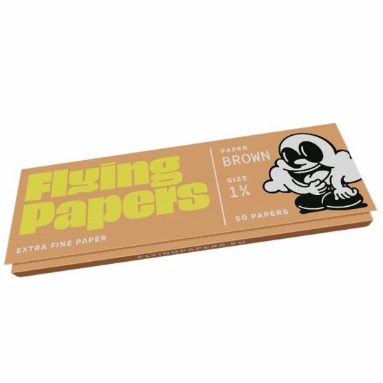 Papel Flying 1 1/4 Brown, librillo de 33 papeles
