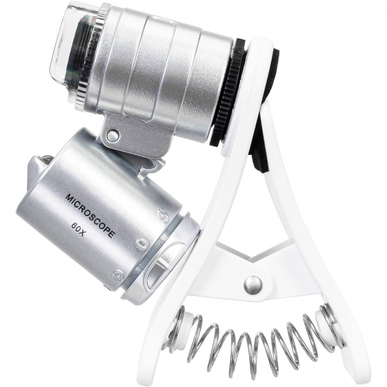 Microscopio Led 60x + ultravioleta CON PINZA