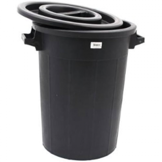 Depósito Redondo NEGRO CON TAPA 75L 