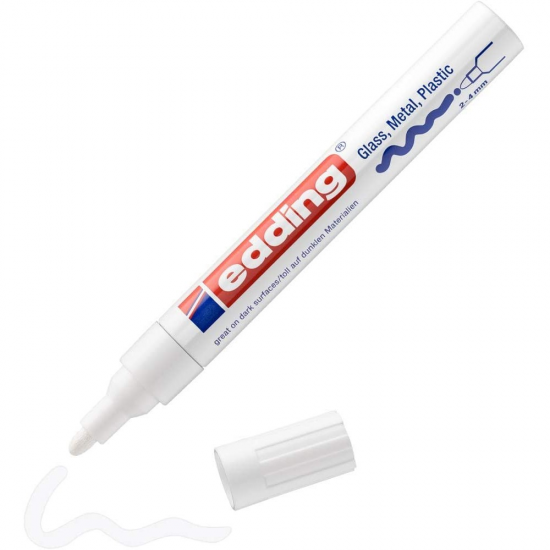 Rotulador Marcador permanente Edding Punta Redonda 2mm BLANCO
