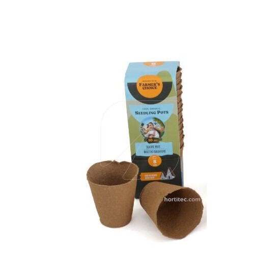 Maceta biodegradable Seedling pot redonda 8cm (16 uds)